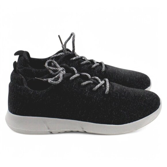 SUGAR Womens Black Heathered Comfort Round Toe Lace-up Athletic Sneakers - Picture 3 of 9
